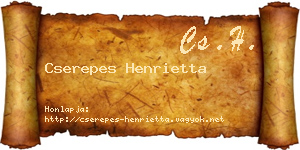 Cserepes Henrietta névjegykártya